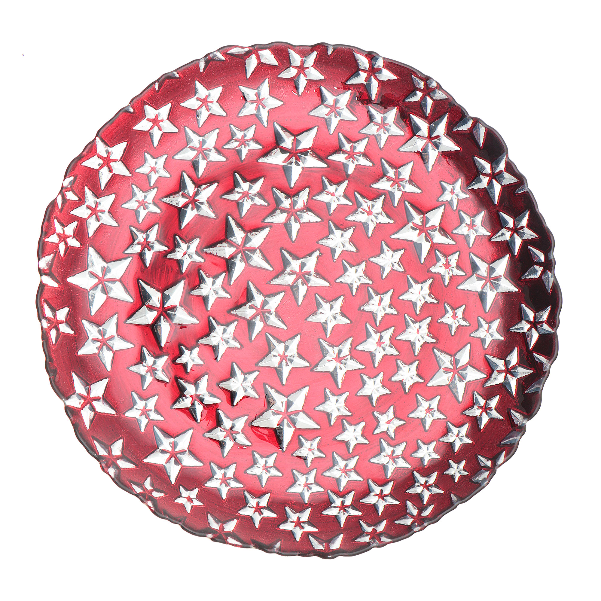Тарелка ArdaCam Stars 21 см бордо, цвет бордовый - фото 1