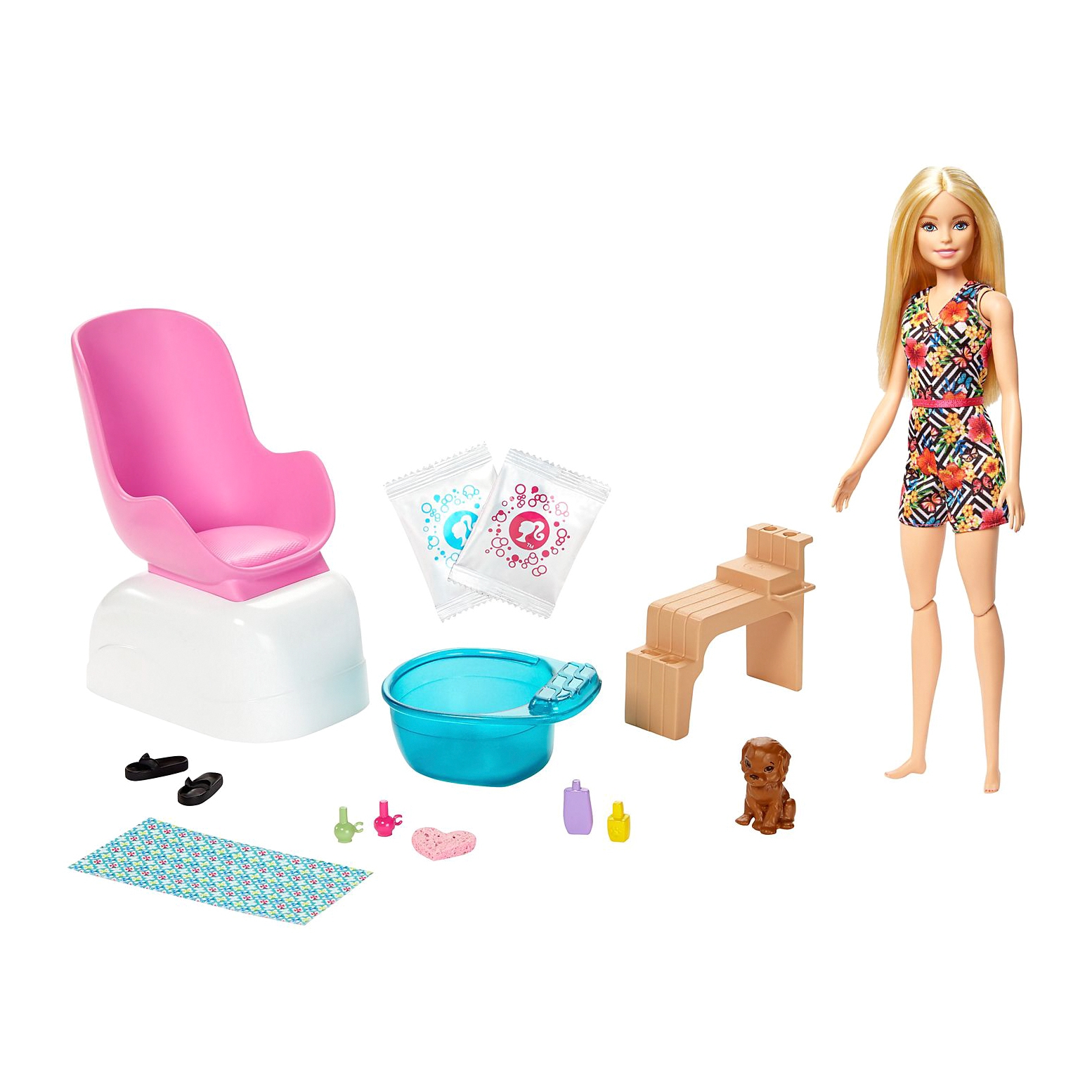 фото Игровой набор barbie mani-pedi spa блондинка mattel