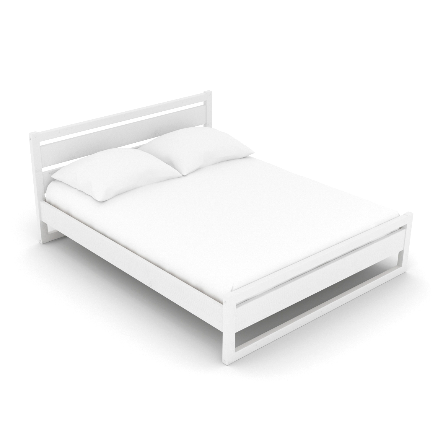 Кровать AS Андреа 160x200 белая эмаль, цвет белый, размер 200х160х29 - фото 1