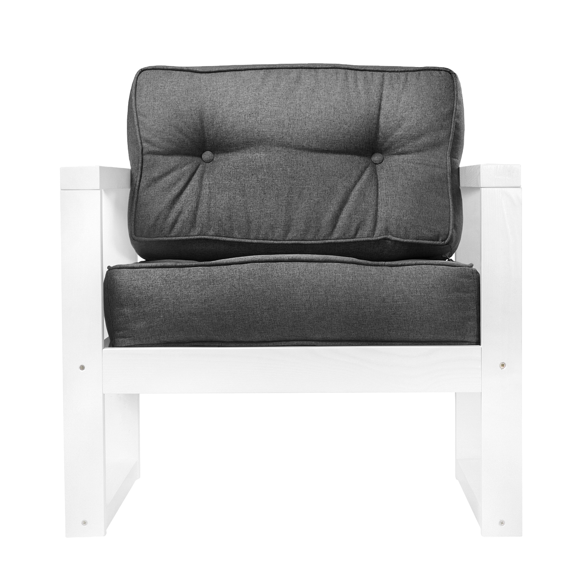 Кресло AS Алекс 80x73x65 белый/графитовый, цвет белая эмаль - фото 2