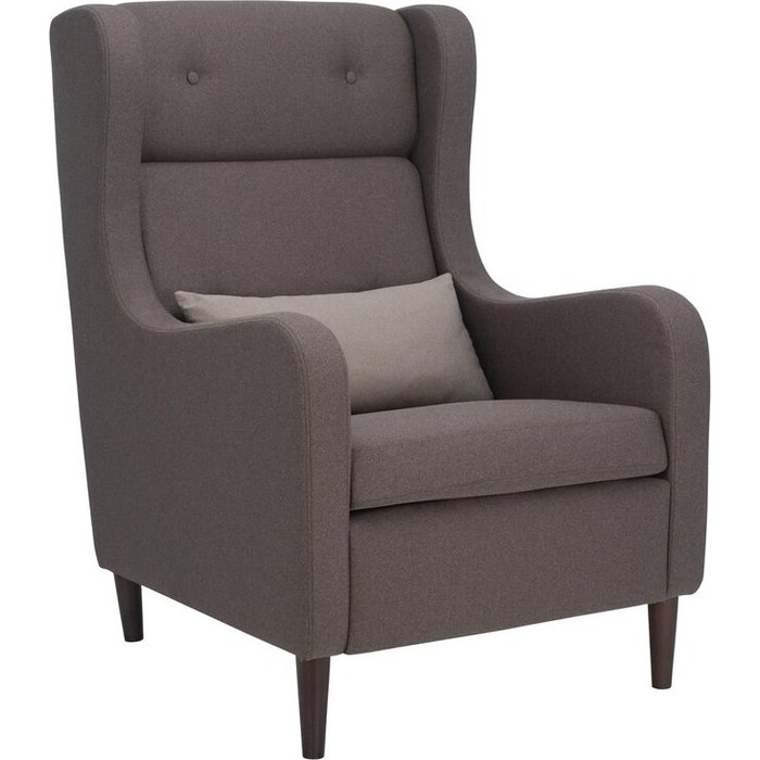 Кресло LS Алана ткань milos 20/milos 09, цвет темно-коричневый, подушка светло-коричневая - фото 1