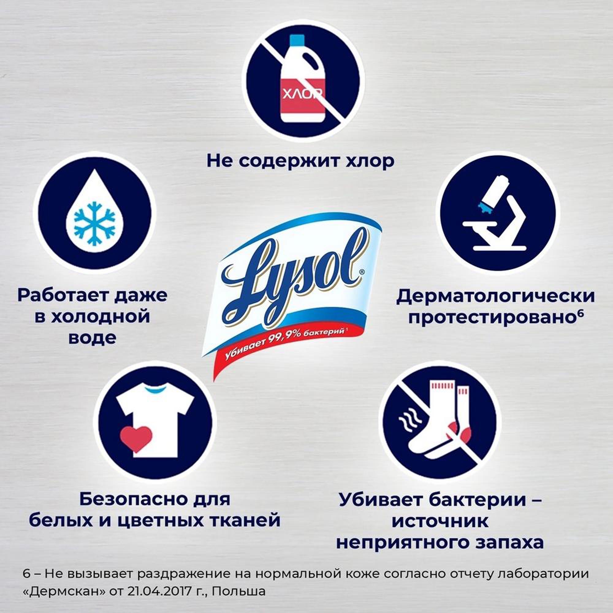 фото Ополаскиватель для белья lysol дезинфицирующий свежесть белья 1,8 л