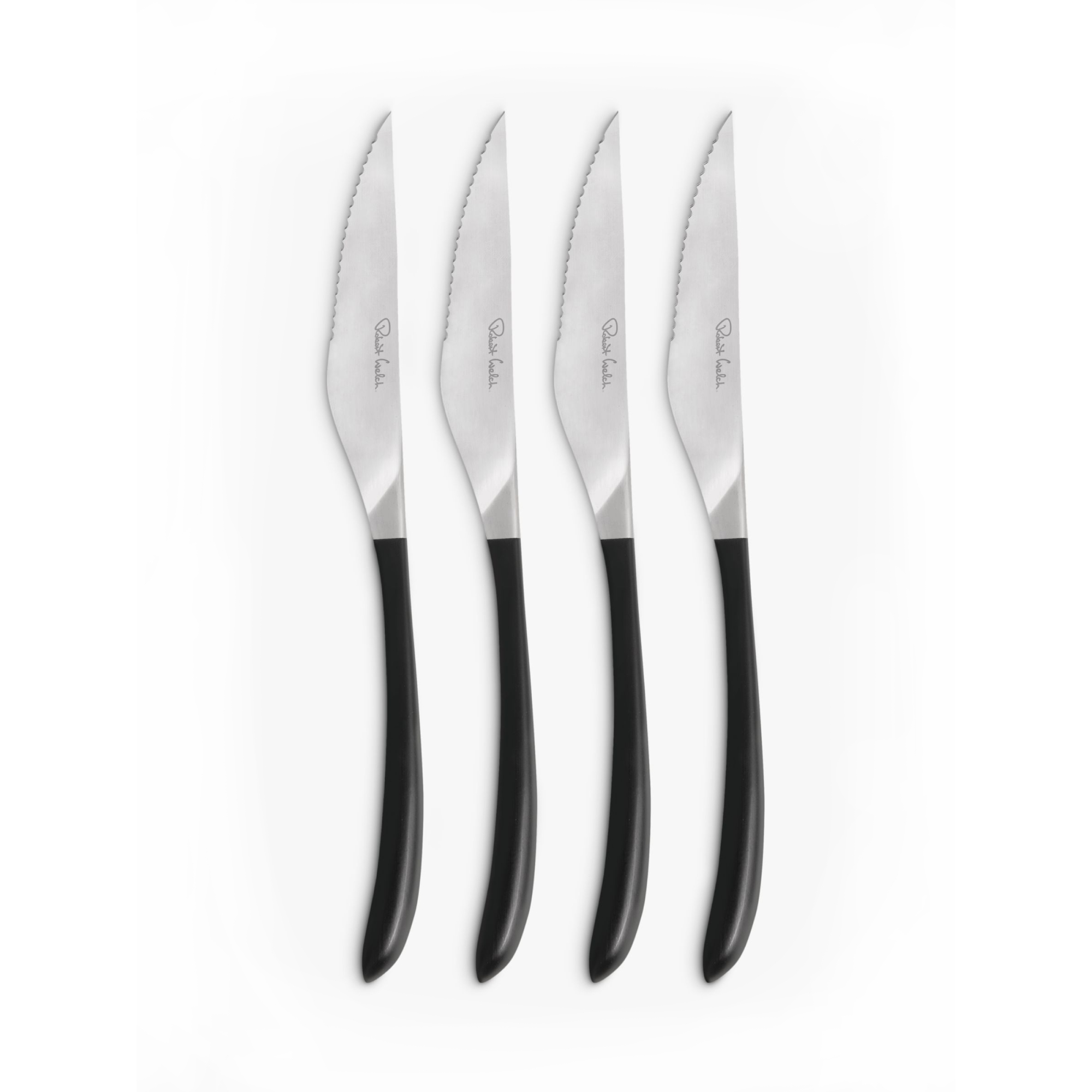 Набор ножей для стейка Robert Welch Contour Noir 4 шт, цвет стальной - фото 1