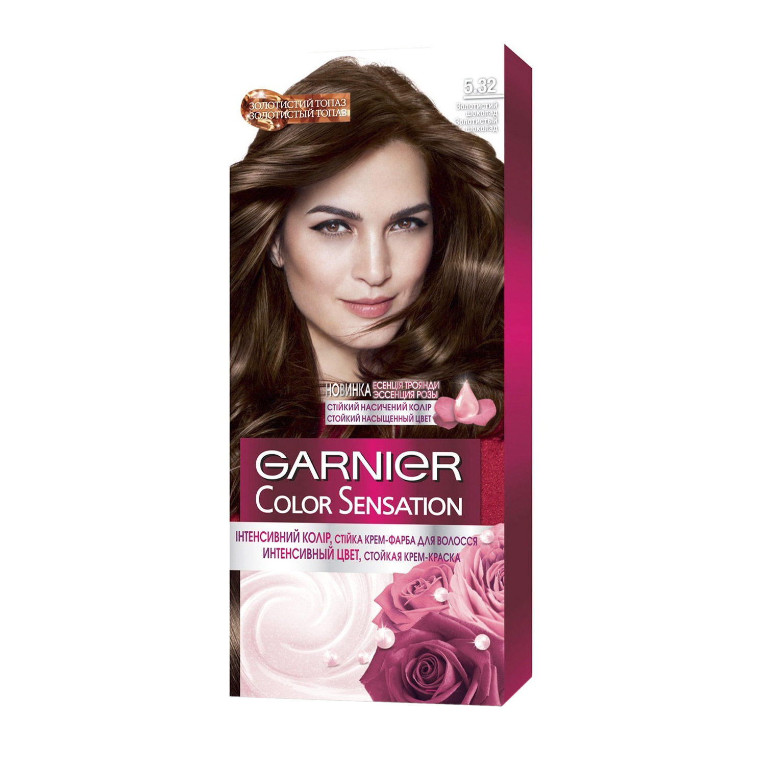 фото Стойкая крем-краска garnier color sensation 5.32 каштановый топаз (c6394400)