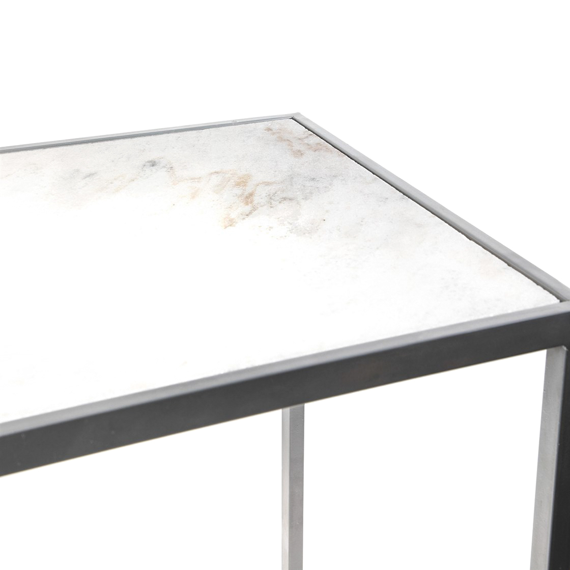 Столик интерьерный с белым мрамором Glasar 31x31x59 см, цвет серебро - фото 2