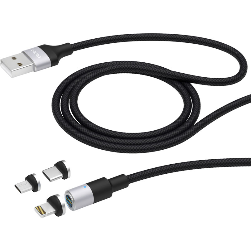 Кабель DEPPA USB-C, Lightning, Micro USB 1,2 м 72282