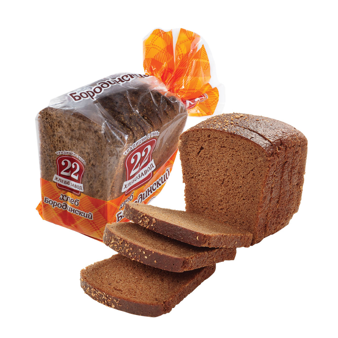 Хлеб Хлебозавод №22 Бородинский половинка в нарезку 370 г - фото 1