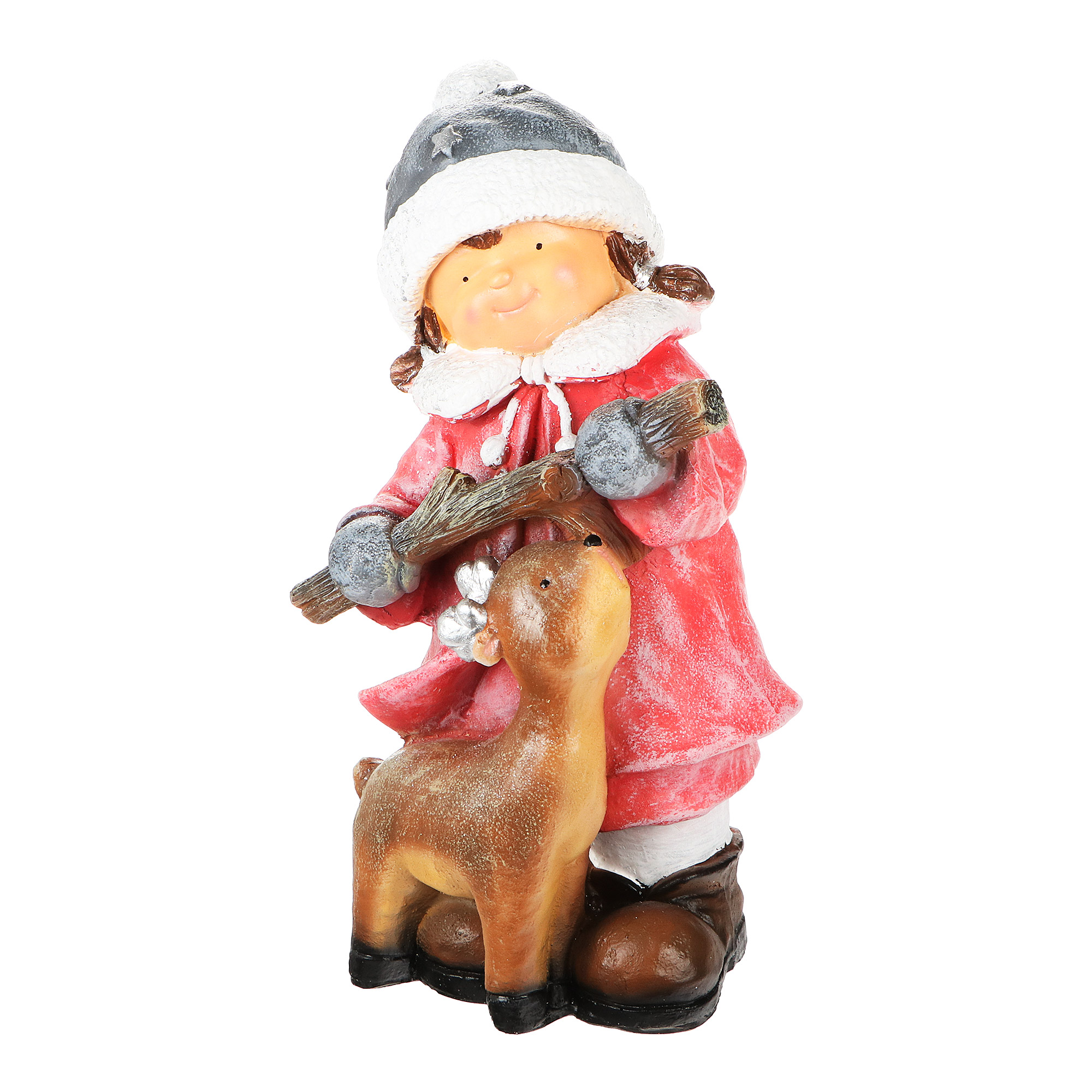 фото Декоративная новогодняя фигура тпк полиформ девочка с олененком