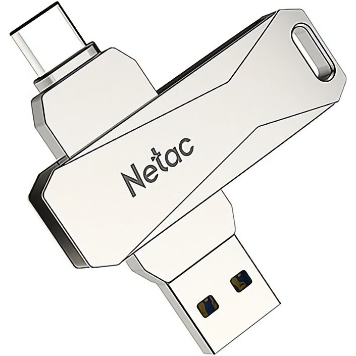 Флеш-накопитель Netac U782C 128GB USB+TypeC NT03U782C-128G-30PN, цвет серебристый - фото 1