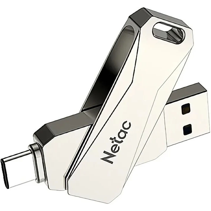 Флеш-накопитель Netac U782C 128GB USB+TypeC NT03U782C-128G-30PN, цвет серебристый - фото 2