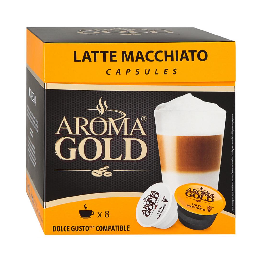 фото Кофе aroma gold latte macchiato в капсулах 16 шт