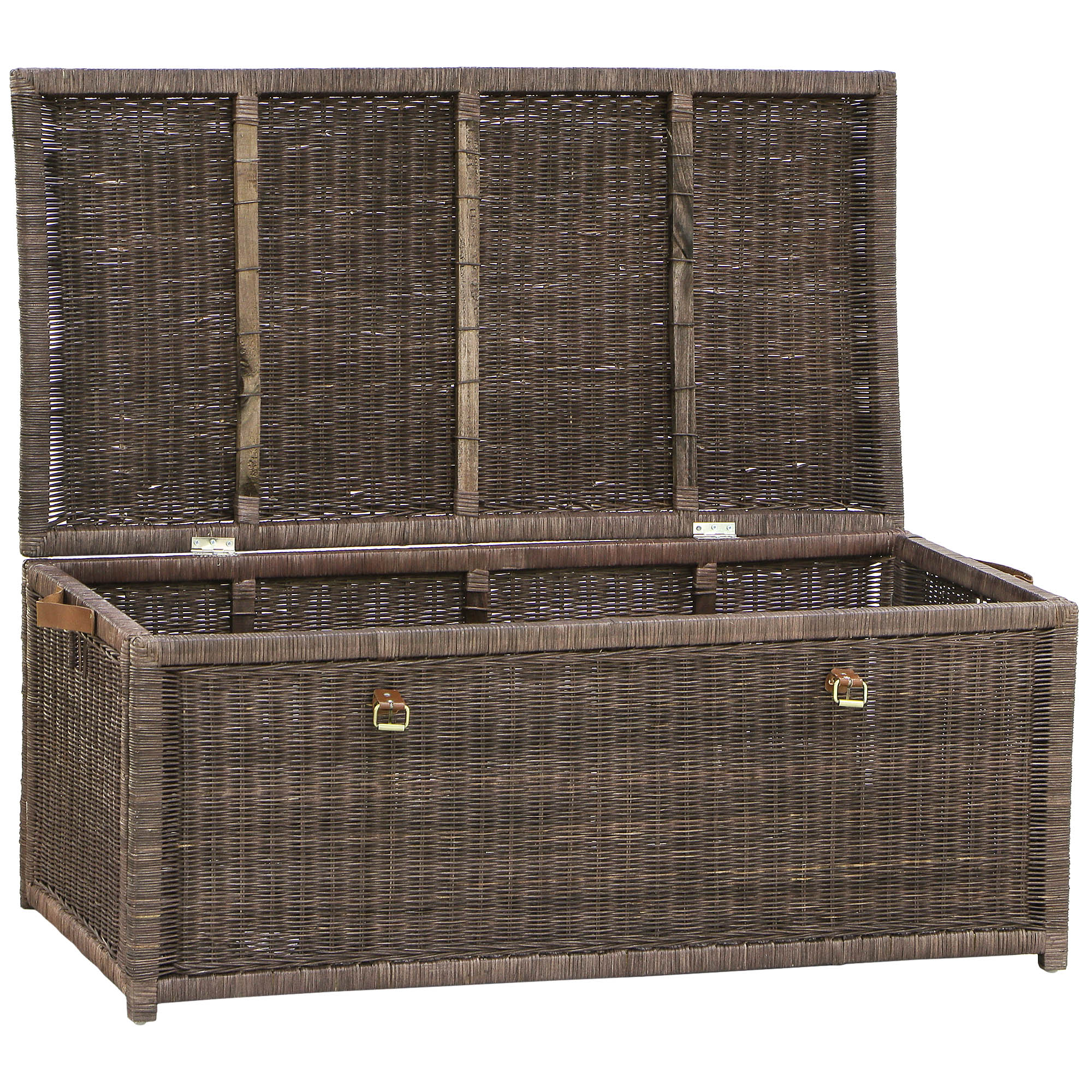 Ящик Rattan grand Seul с деревянной крышкой medium brown 120х60х40, цвет коричневый - фото 3