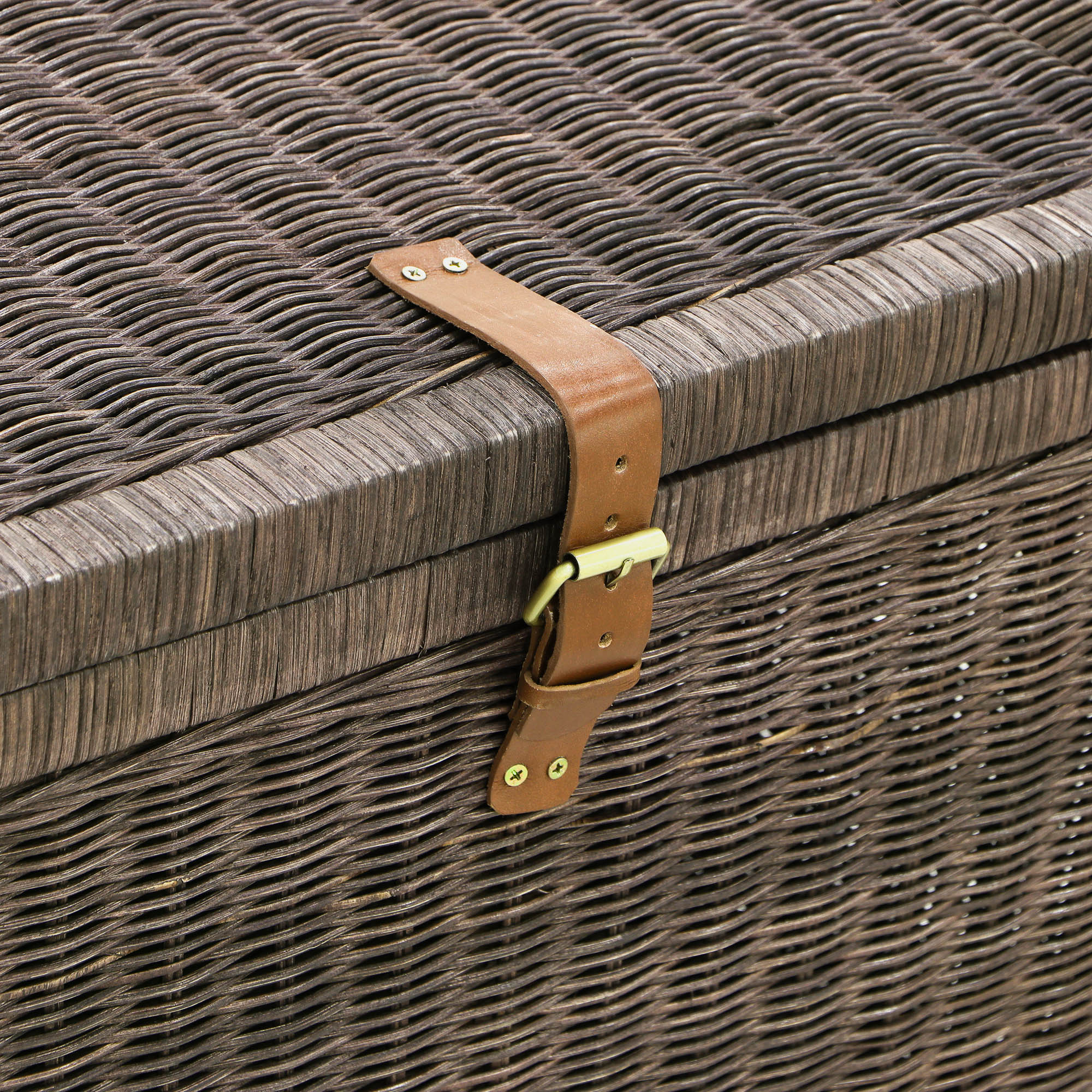 Ящик Rattan grand Seul с деревянной крышкой medium brown 120х60х40, цвет коричневый - фото 4