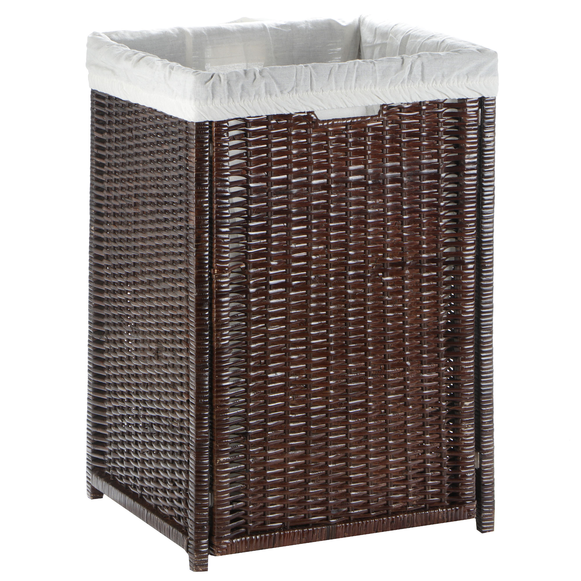 фото Корзина для белья rattan grand tokyo с крышкой medium brown