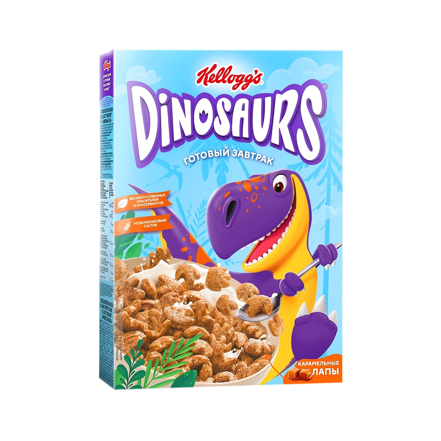 фото Готовый завтрак kellogg`s dinosaurs карамельные лапы из злаков, 220 г kellogg's