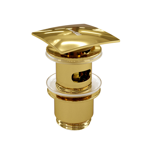 Донный клапан Wasserkraft Saure Push-up 7х7х9,7 см, цвет золотой - фото 1