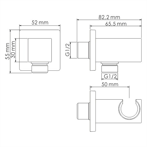 фото Держатель с подключением шланга wasserkraft wiese 5,2х8,2х5,5 см