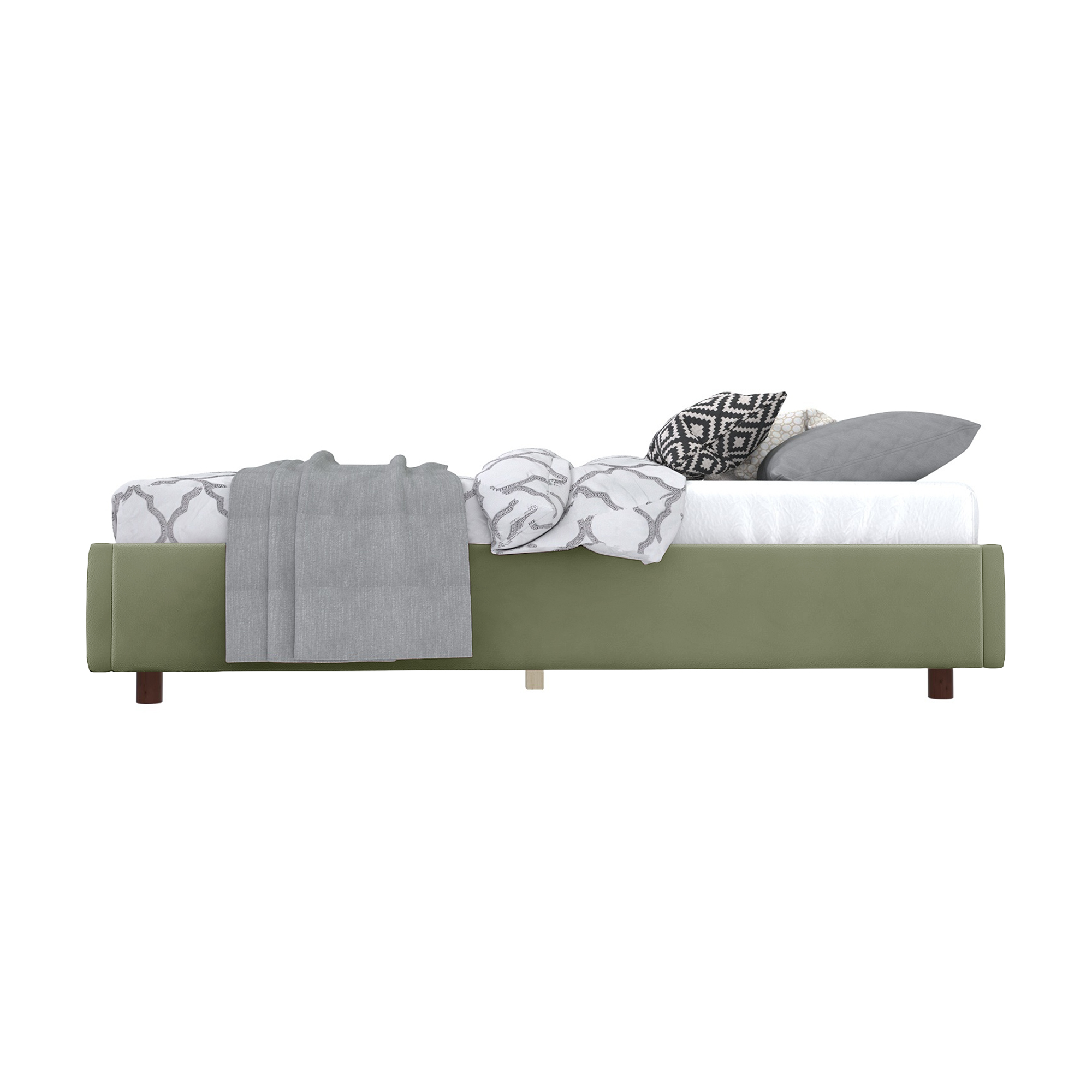 Кровать AS Саманта 160x200 орех/грасс, цвет зеленый, размер 200х160х30 - фото 5