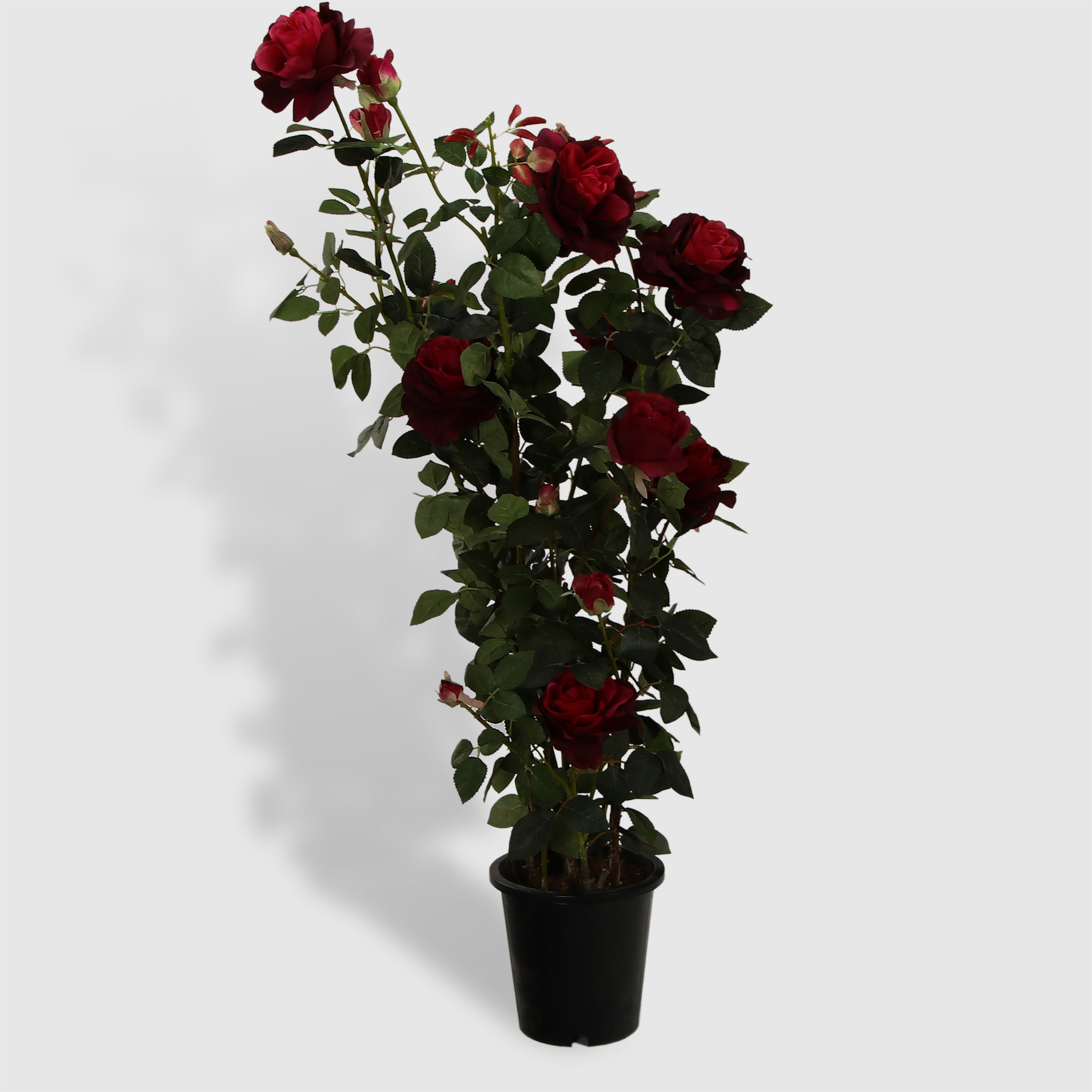 Роза Tianjin в кашпо бордовая искусственная 137 см