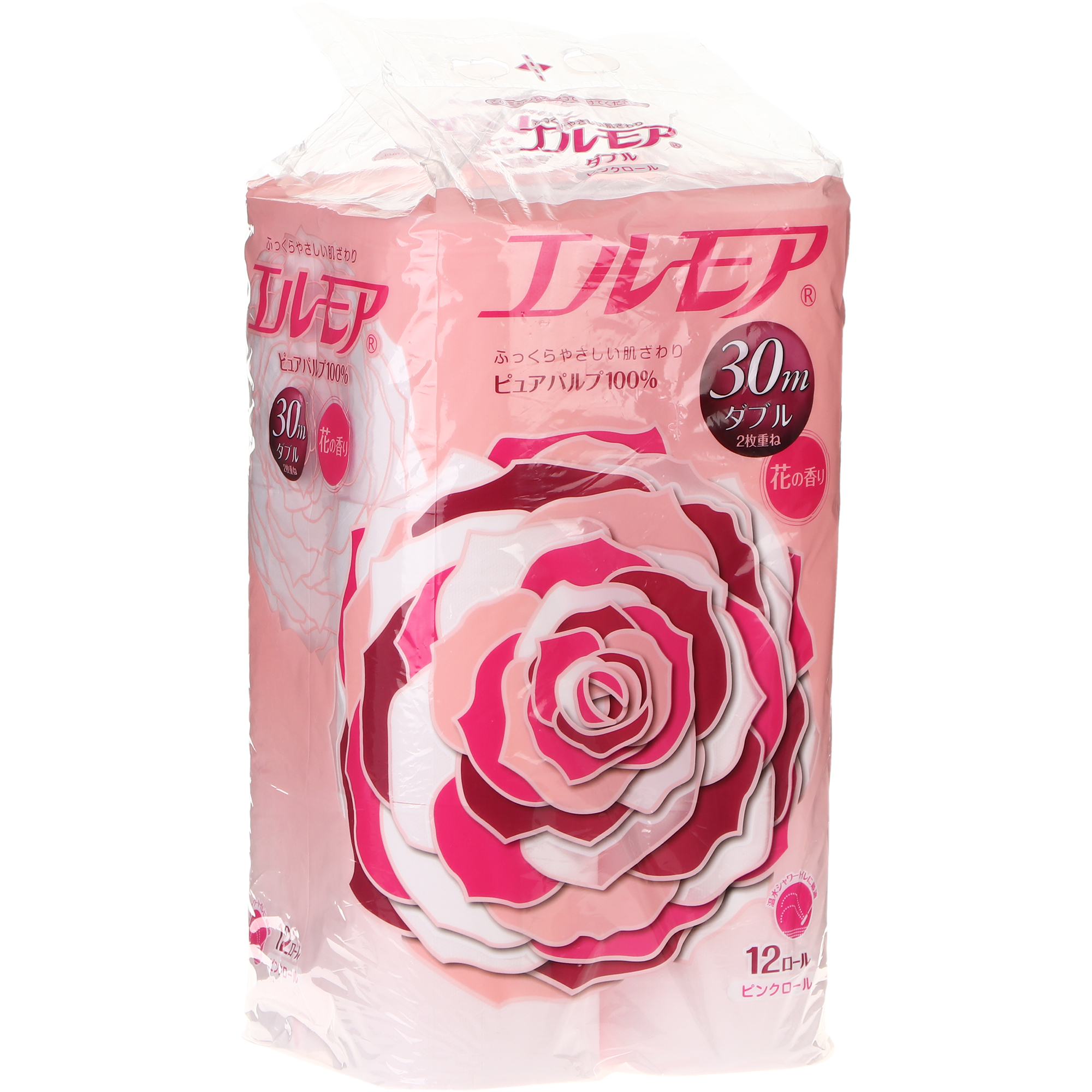 Бумага туалетная Ellemoi ароматическая двухслойная 30м розовая