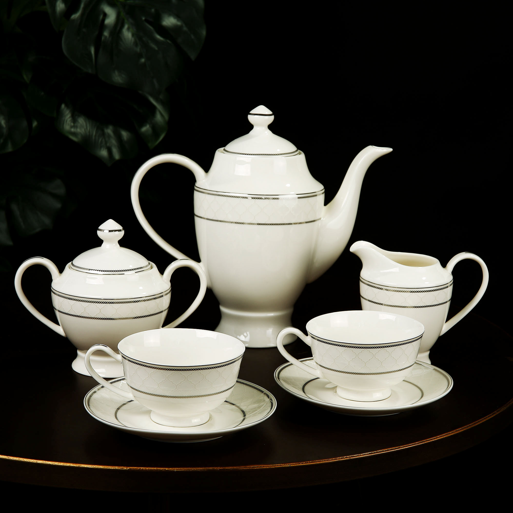 Сервиз чайно-столовый Macbeth bone porcelain Arabesque на 6 персон, цвет белый - фото 2