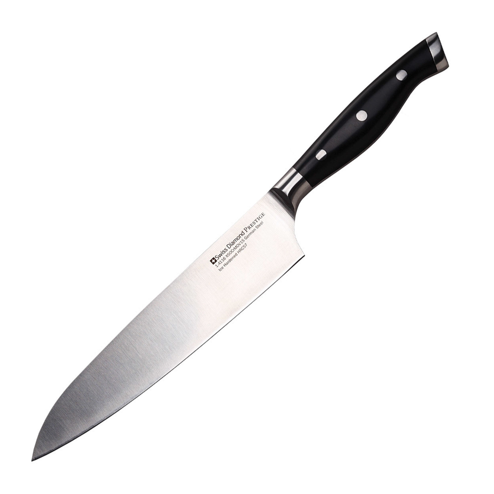 Кухонный нож для шефа  Swiss diamond 20 см, цвет серебряный - фото 1