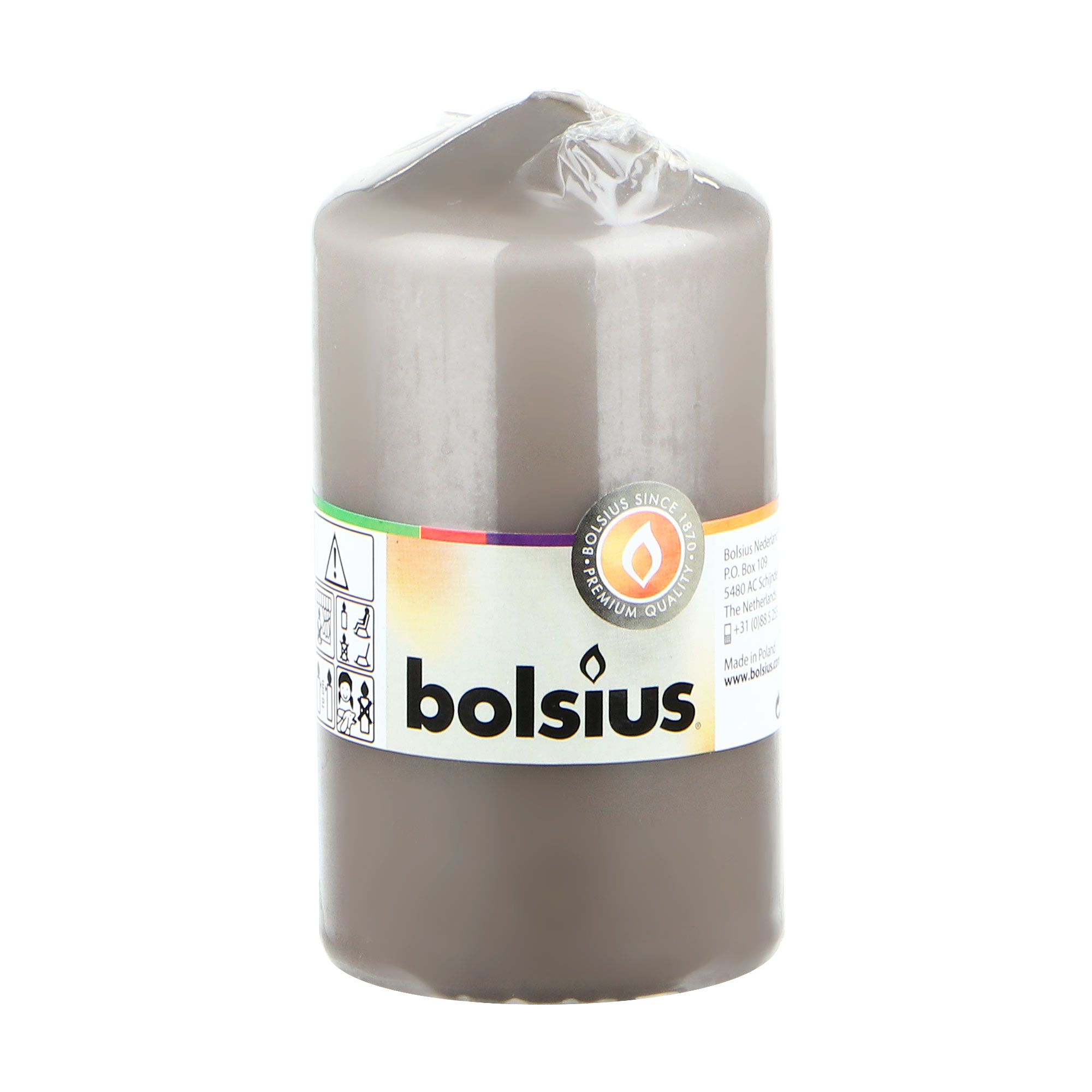 фото Свеча декоративная bolsius 13х7 см warm grey