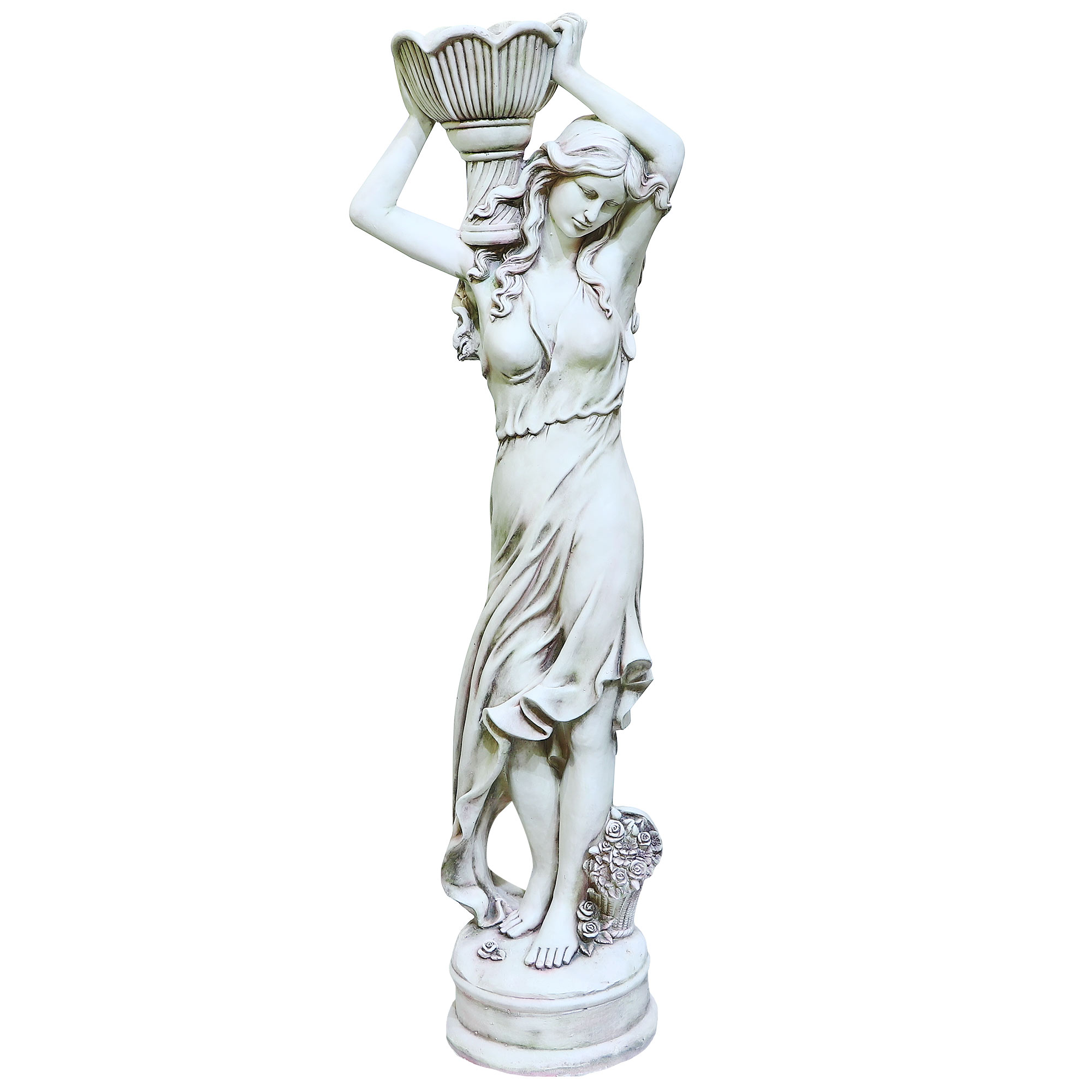 Фигура садовая Shimmer arts Девушка с кашпо 46х56х180 см