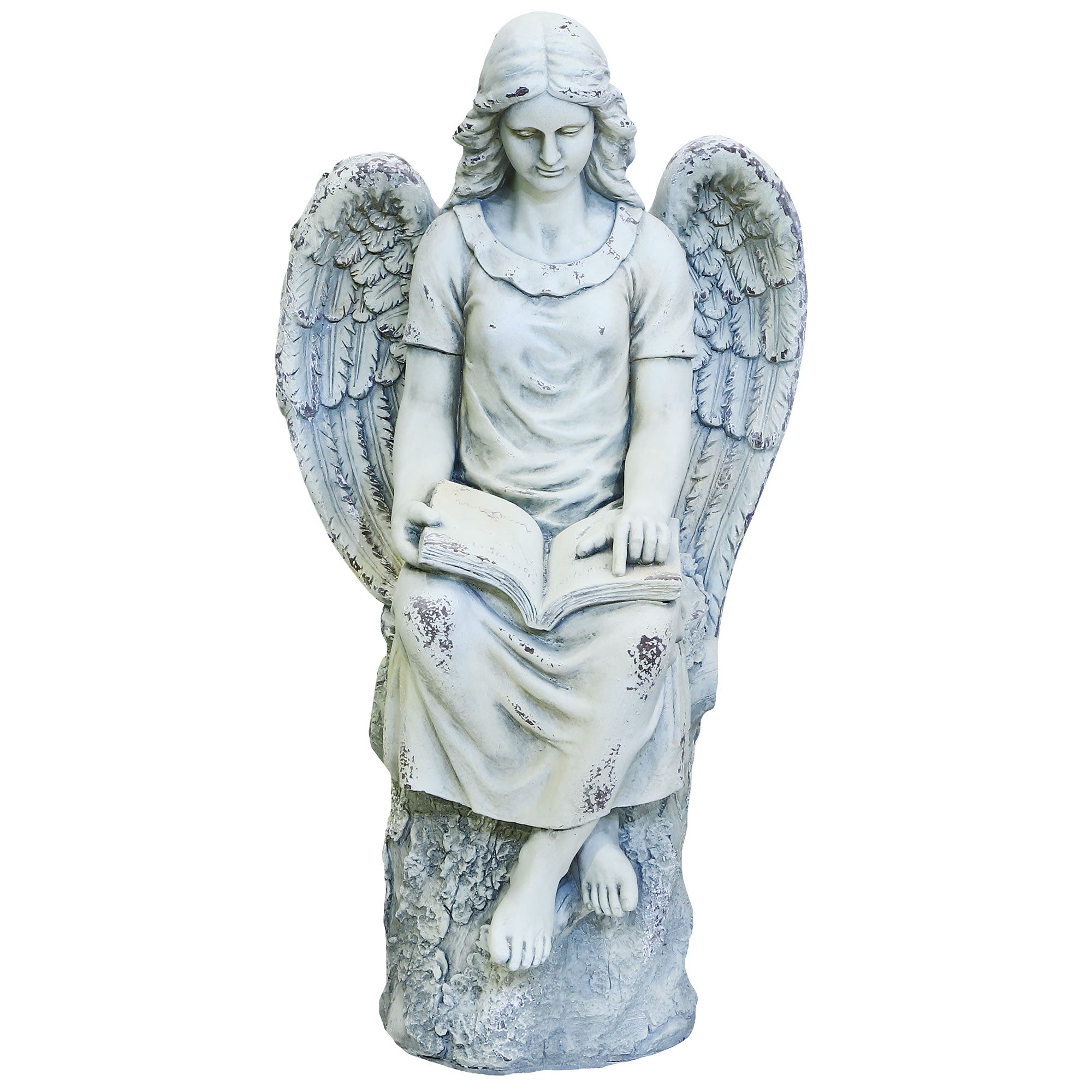 Фигура садовая Shimmer arts Ангел с книгой 60х48х115 см