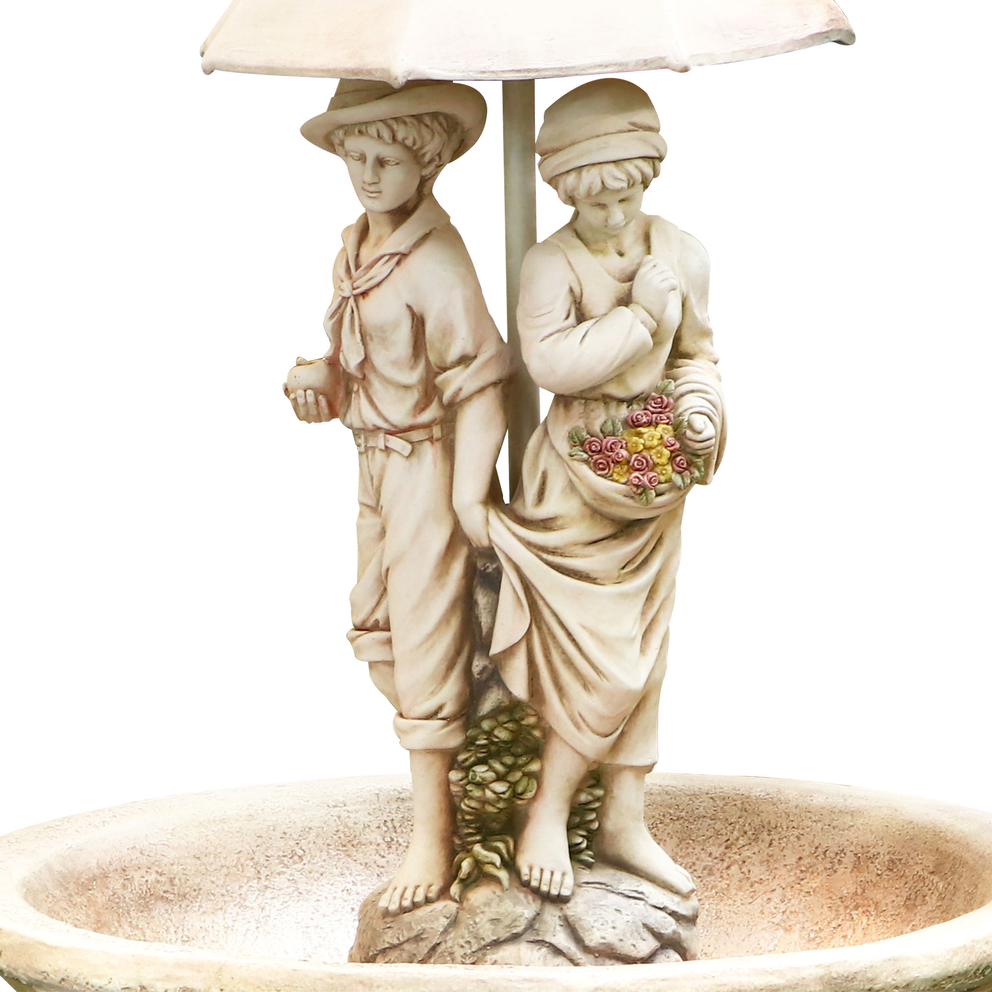 Фонтан Shimmer arts Пара под зонтом 90х90х160 см, цвет бежевый - фото 2