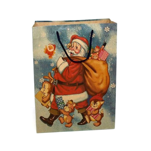 Пакет подарочный Due Esse Christmas Дед Мороз 25х9х33 см, цвет красный - фото 1