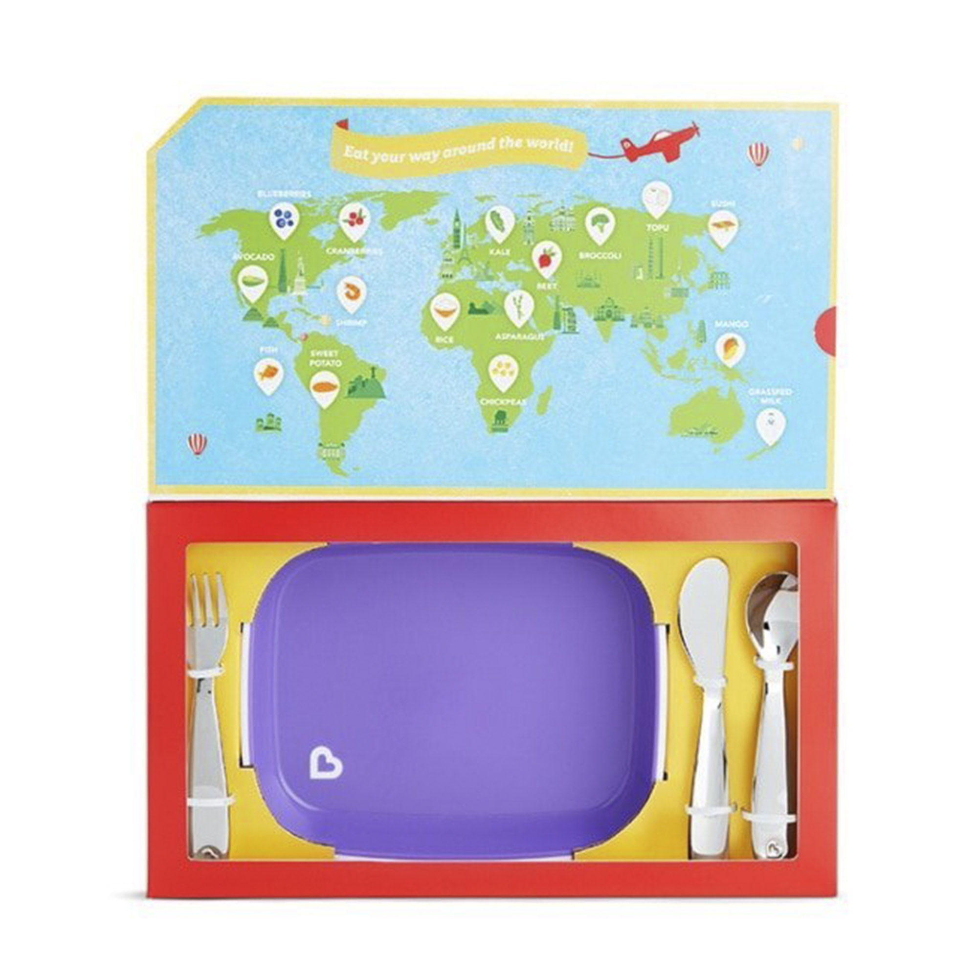 фото Набор обеденный детский munchkin food adventure фиолетовый