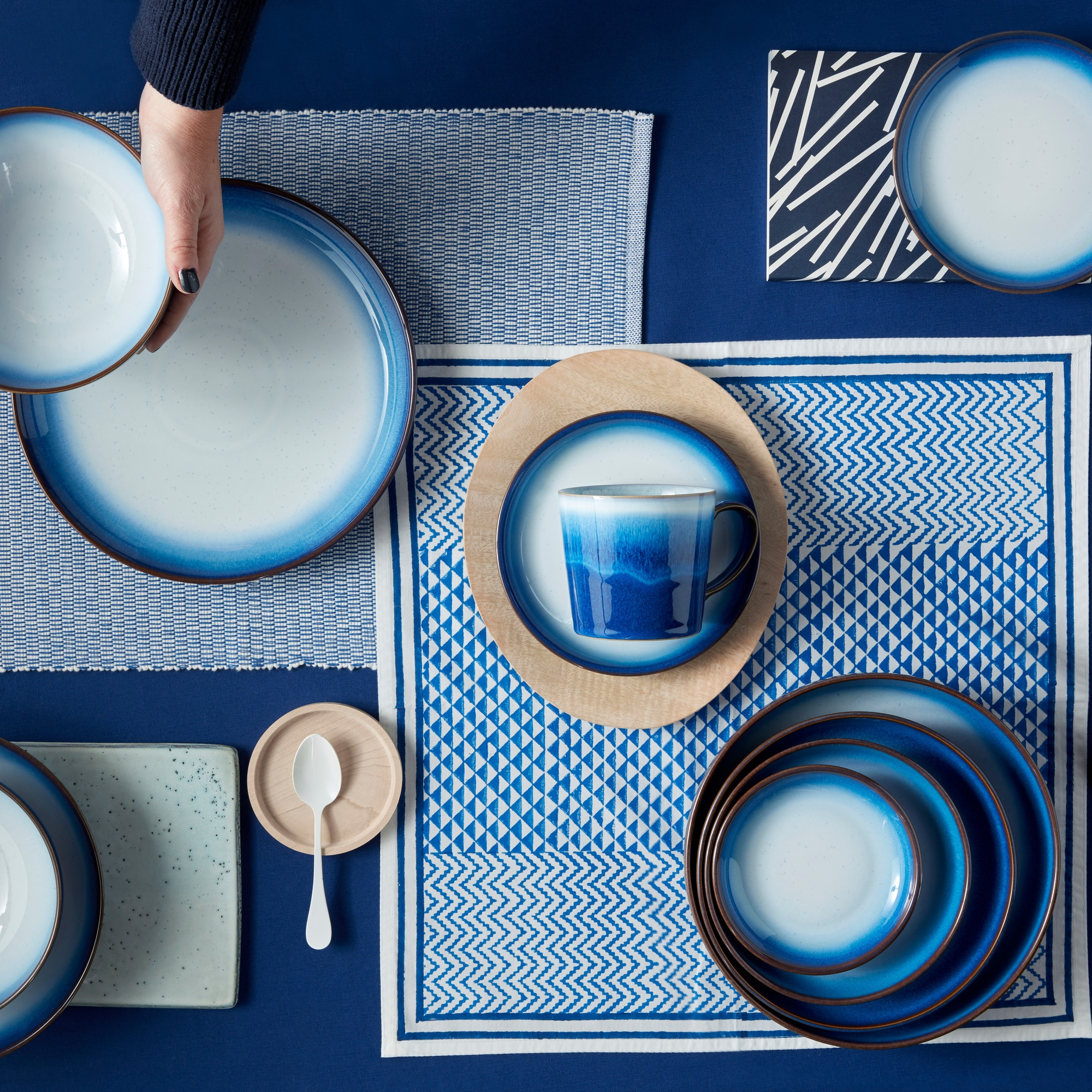 фото Набор столовый denby blue haze 12 предметов