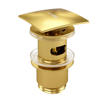 Клапан донный WasserKRAFT Push-up A165, цвет матовое золото - фото 1