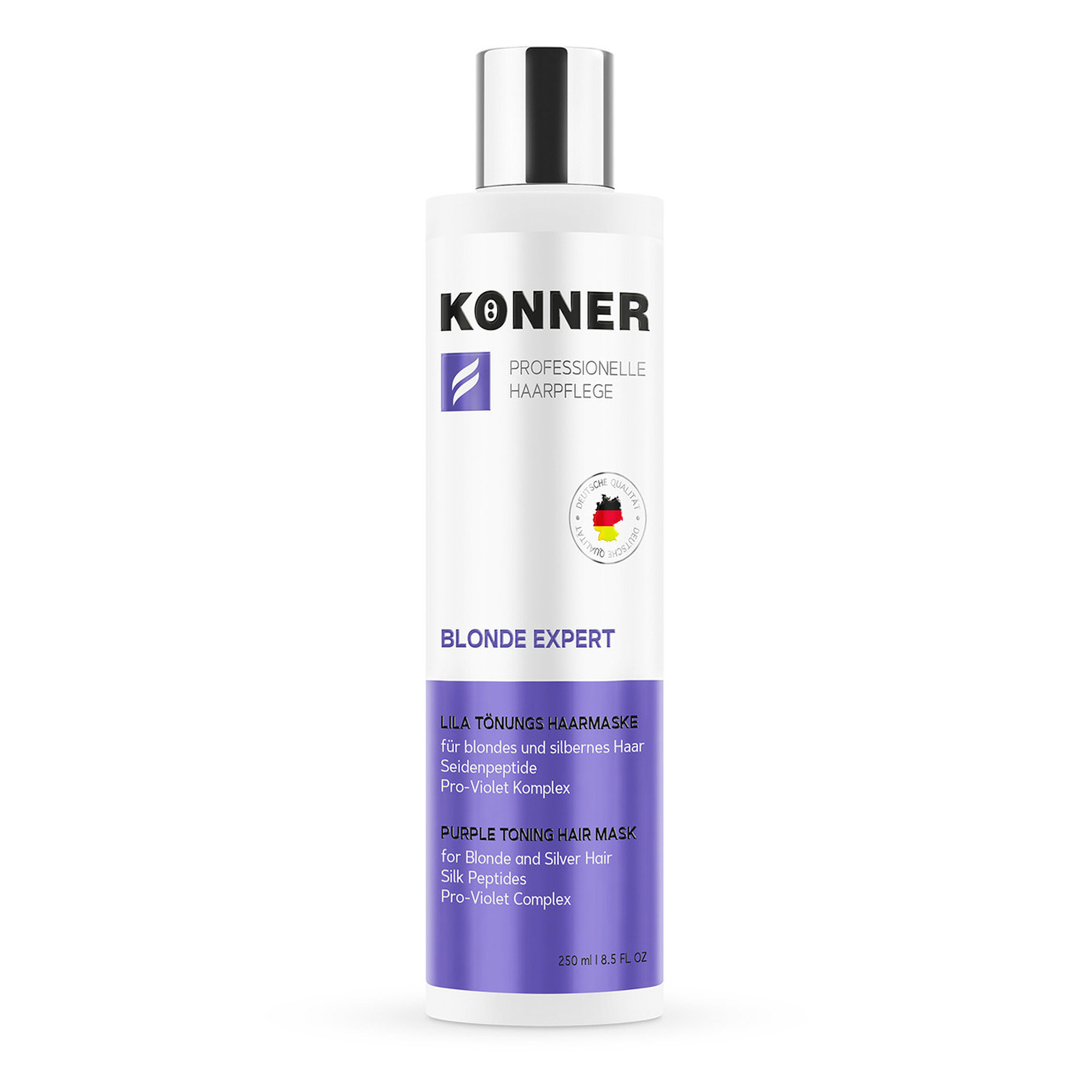 фото Фиолетовая тонирующая маска konner blonde expert для нейтрализации желтизны холодных оттенков блонд 250 мл