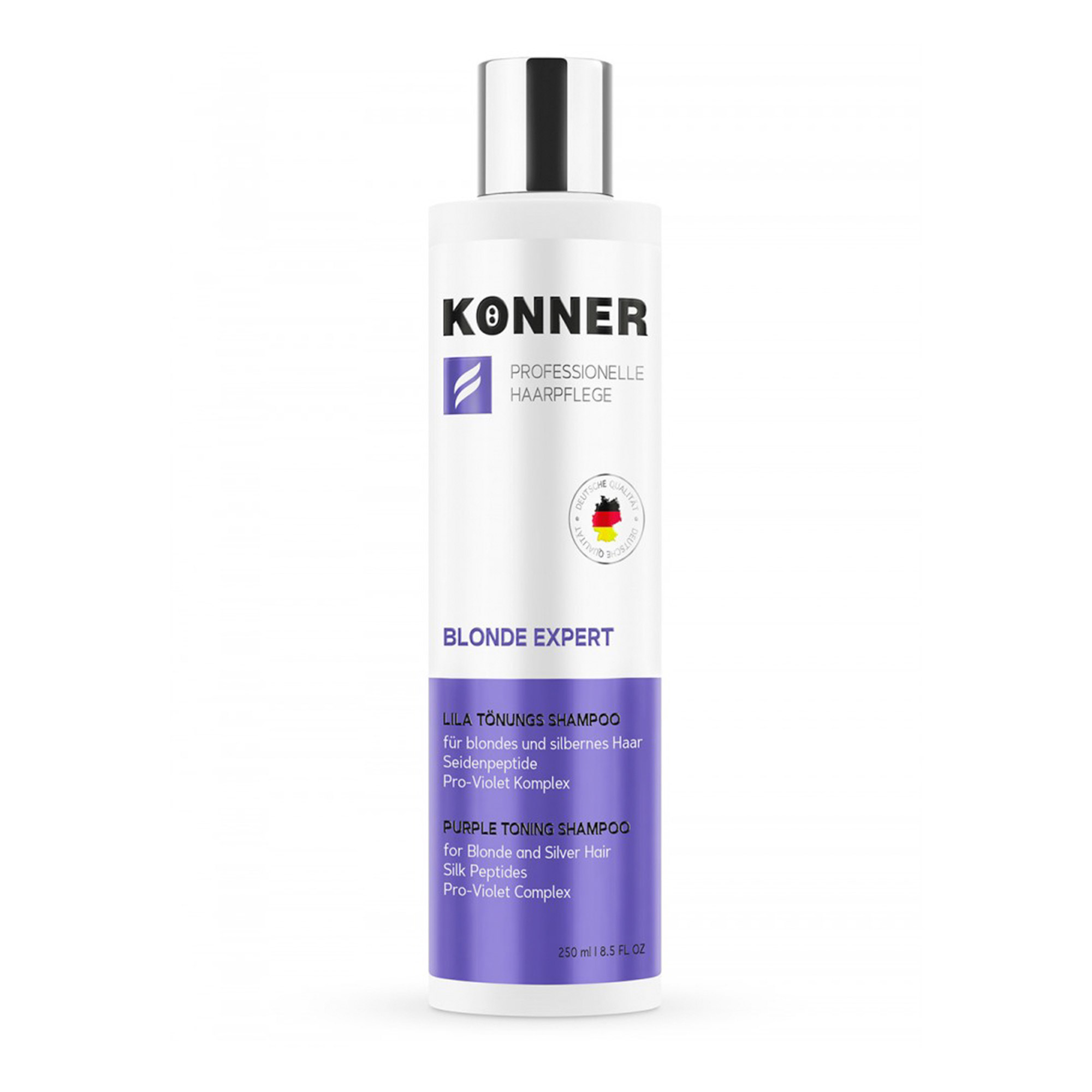 фото Фиолетовый тонирующий шампунь konner blonde expert для нейтрализации желтизны холодных оттенков блонд 250 мл