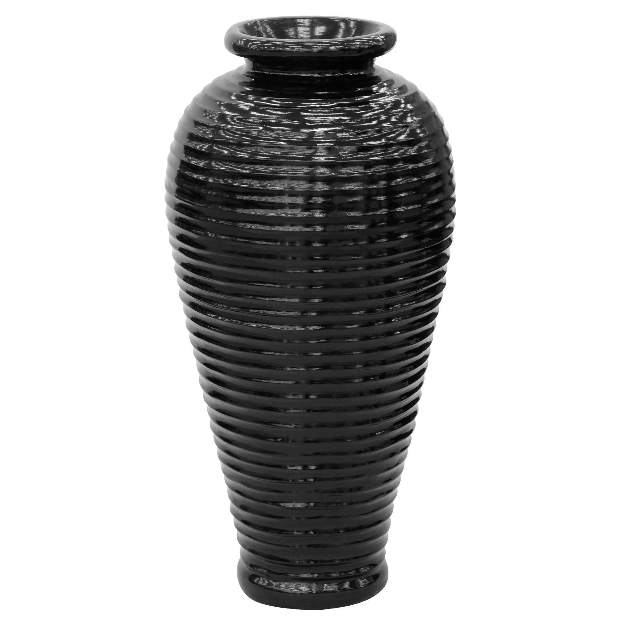Ваза Rattan Grand Deco Spiral Pot Black 39х80 см