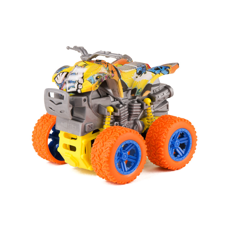 Квадроцикл Инерционный Pit Stop Граффити с оранжевыми колесами  10 см
