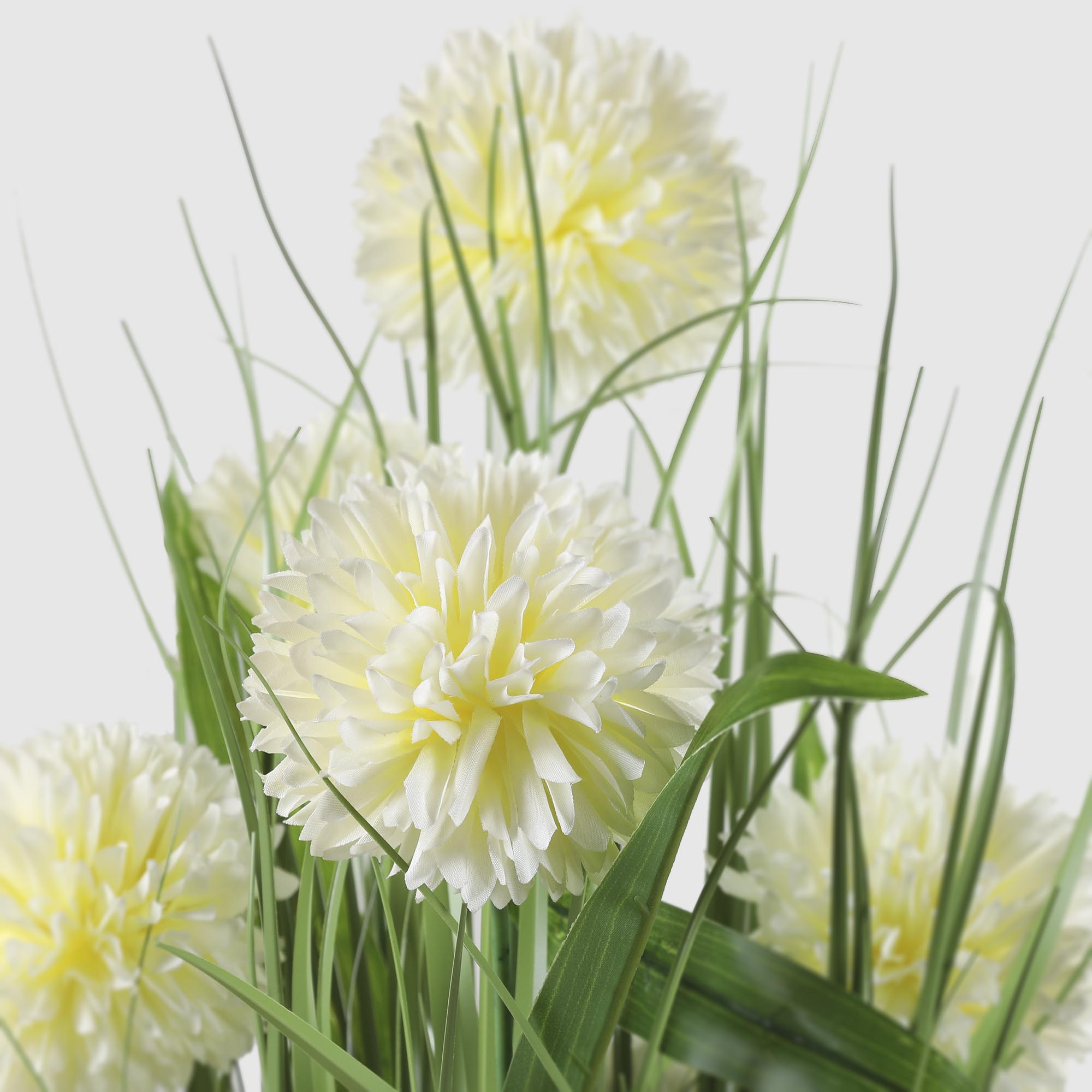 Цветок искусственный Shandong hr arts белые хризантемы в связке 80 см - фото 2