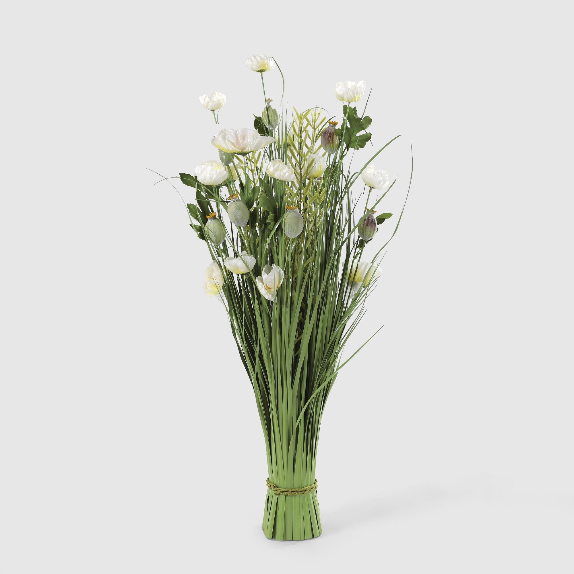 Цветок искусственный Shandong hr arts мак белый в связке 80 см