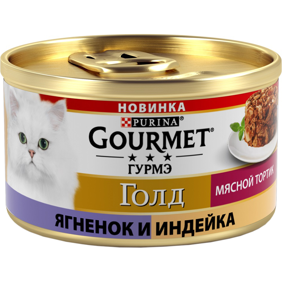 фото Корм для кошек gourmet gold мясной тортик с индейкой и ягненком 85 г