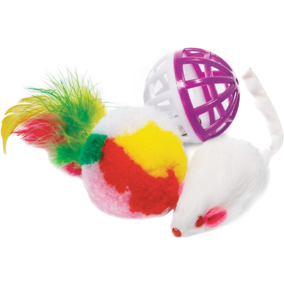 фото Набор игрушек для кошек triol xw0028 мяч + мышь + шар