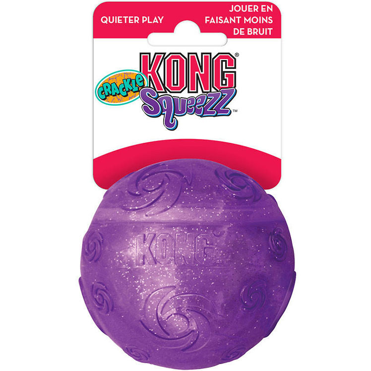 фото Игрушка для собак kong squezz crackle хрустящий мячик большой 7 см