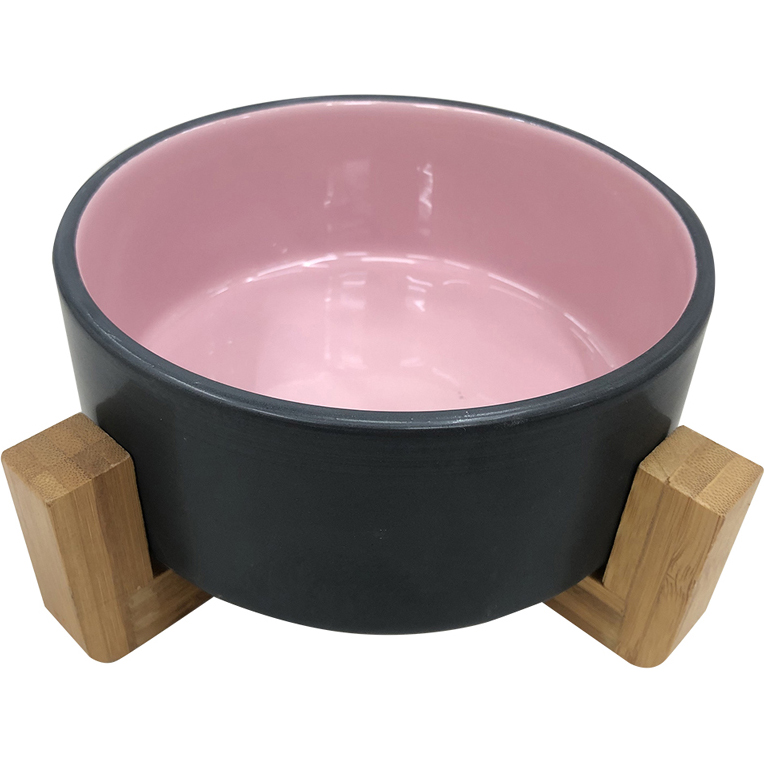 фото Миска для животных foxie bamboo bowl розовая керамическая 820 мл