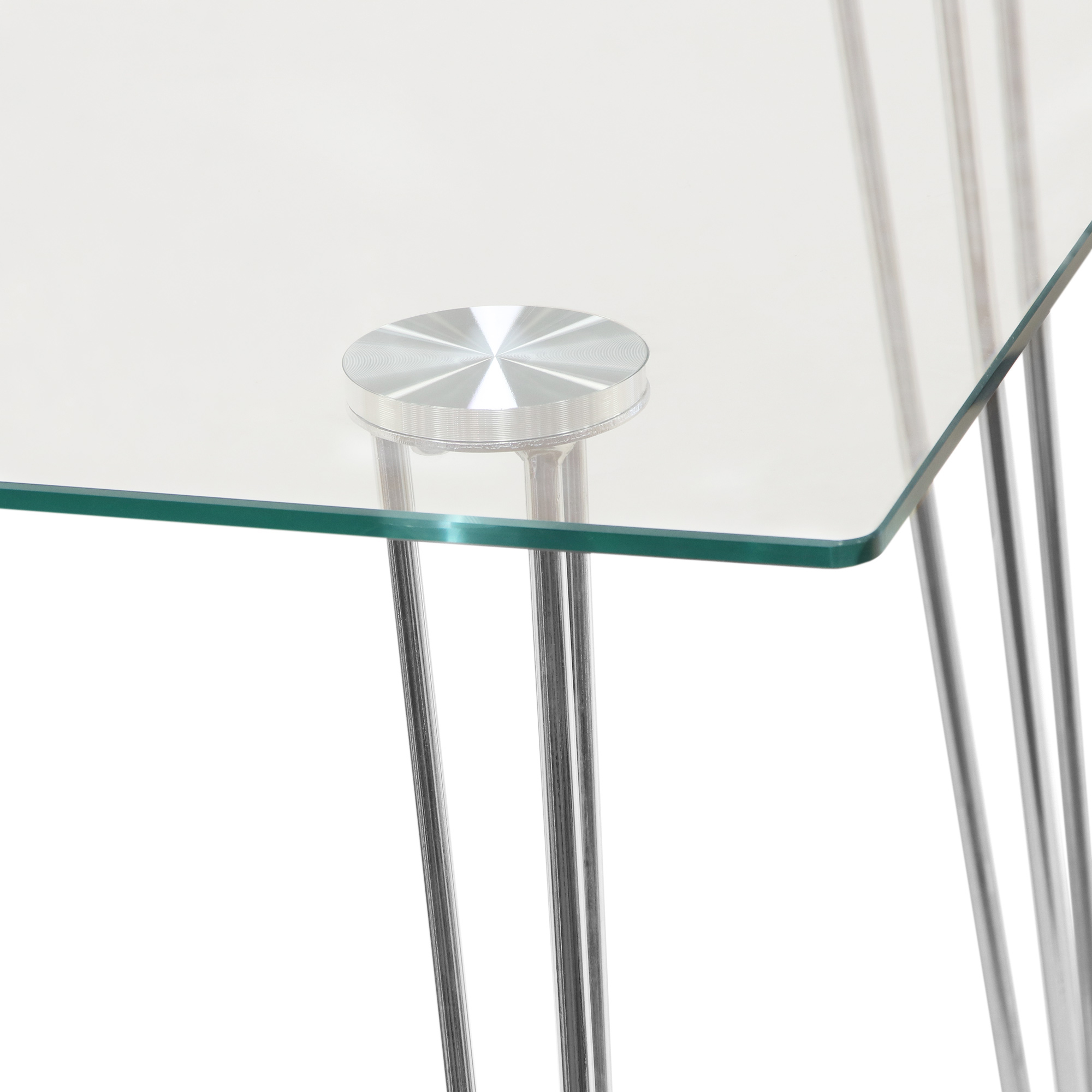 Стол обеденный Dowell стеклянный 120х70х75 см, цвет серебристый - фото 3