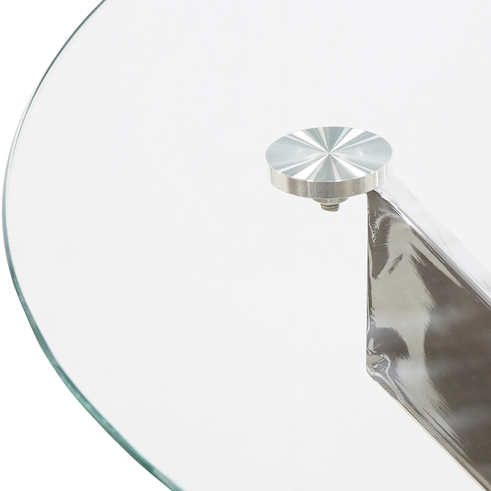 Стол круглый Dowell стеклянный 90х90х75 см, цвет серебристый - фото 3