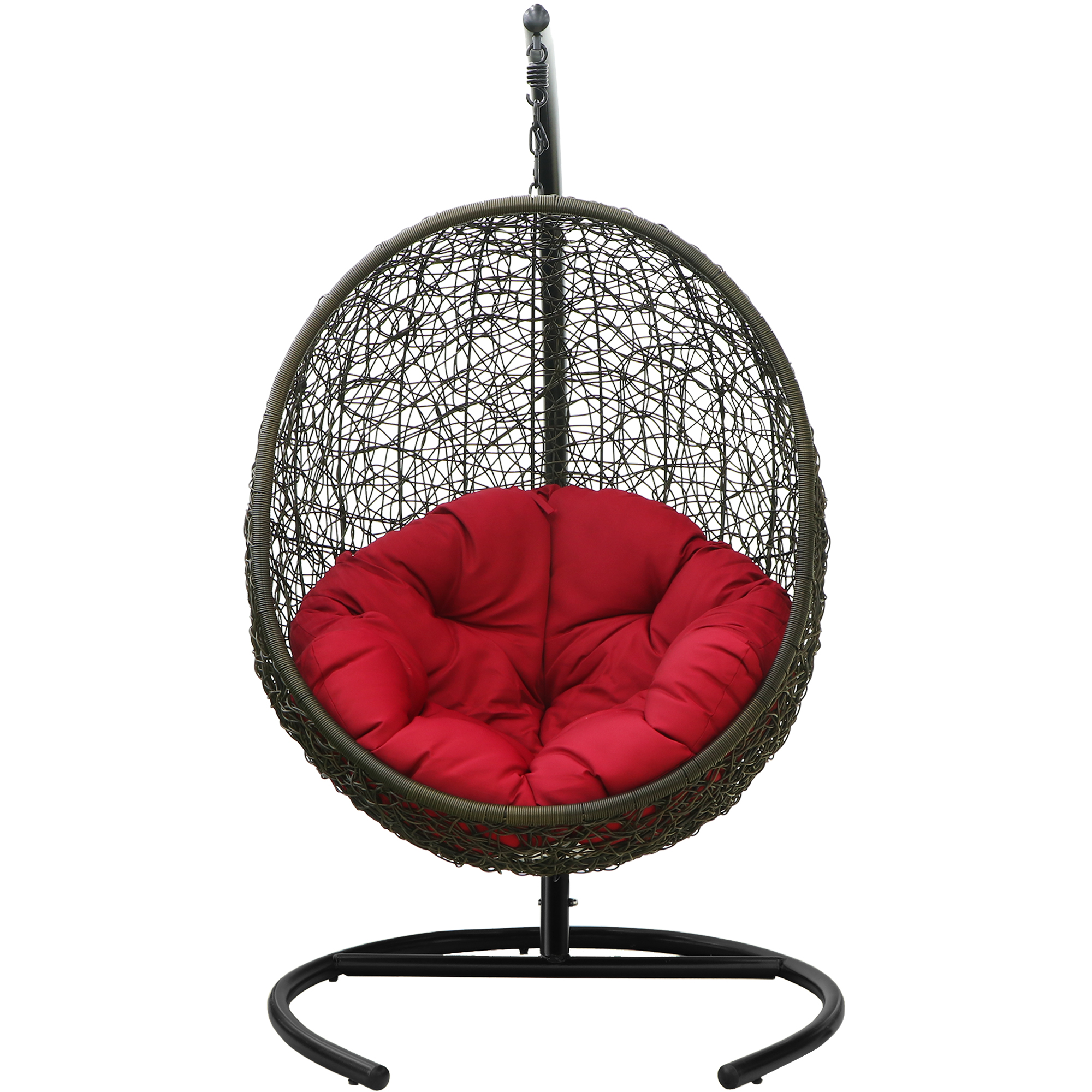 Кресло-гамак подвесное Tengorattan искусственный ротанг с подушкой 100х100х176 см, цвет черный