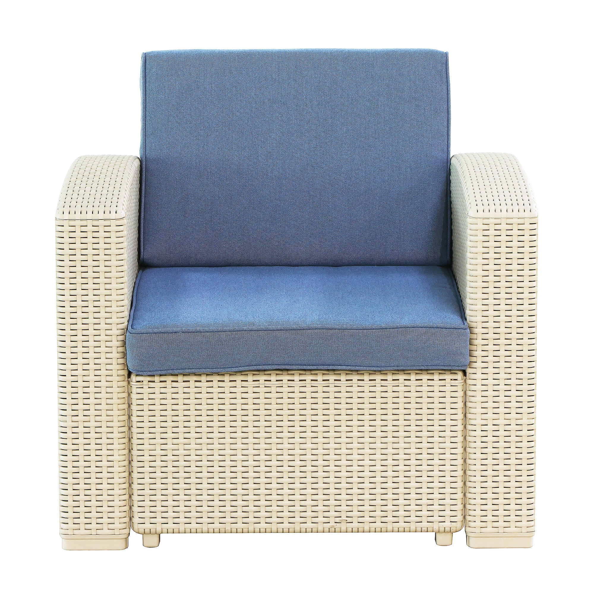 фото Комплект мебели lf: столик кофейный, софа 3-х местная с подушками 2 кресла синий