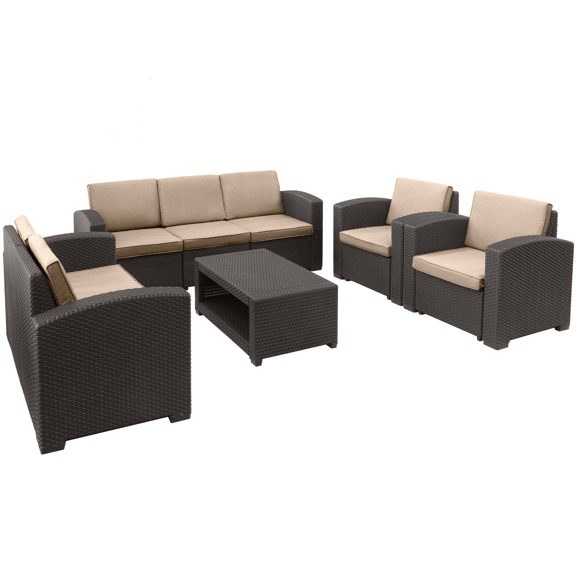 Комплект мебели LF 5 предметов, цвет коричневый, размер 199x75x71см 141x75x71 см - фото 1