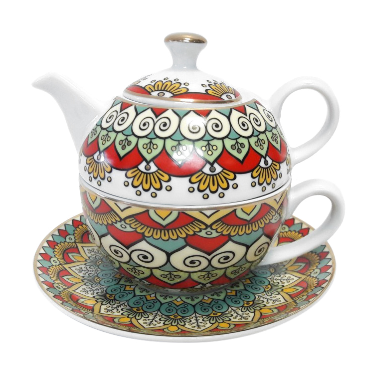 фото Чайник с чашкой porcelana bogucice bombaj 1 персона